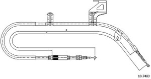 Kabel, parkeringsbremse, Bak, Høyre, VW PASSAT B5, PASSAT B5 Variant, PASSAT B5.5, PASSAT B5.5 Variant, 3B0 609 722F, 3B0 609 722K, 3B0