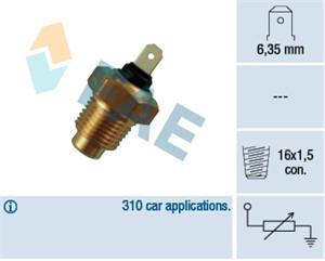 Kjølevæsketemperatursensor, ABARTH,ALFA ROMEO,FIAT,LADA,LANCIA,SEAT, 0060407500, 1017176, 160 052 01 01, 1742691, 1750433, 1941261, 2070