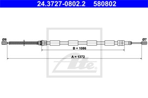 Kabel, parkeringsbremse, Bakre venstre, PEUGEOT 205 I, 205 II, 205 Cabriolet I, 205 Skåp/halvkombi, 4745 63