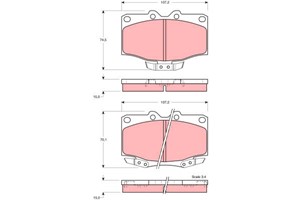 Bremseklosser sett, Framaksel, TOYOTA LAND CRUISER, LAND CRUISER Hardtop, 04465-60050, 04465-YZZAX, 04491-60100, 04491-60110, 04491-6012