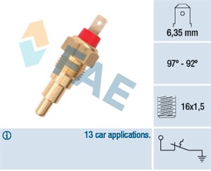 Temperaturbryter, radiator ventilator, MAZDA 121 I, 626 III, 626 IV, 626 Hatchback III, 626 Hatchback IV, 626 Station Wagon III, 00 25 8