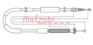 Kabel, parkeringsbremse, Bak, Høyre bak, Høyre, FIAT BRAVO II, 51718093