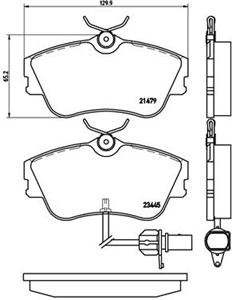 Bremseklosser sett, HONDA CIVIC Sedan VIII, VW TRANSPORTER Buss IV, TRANSPORTER Flak/chassi IV, TRANSPORTER Skåp IV, 7D0698151B, 7D06981