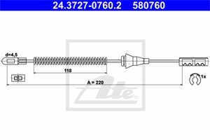 Kabel, parkeringsbremse, Bak, OPEL VECTRA B, VECTRA B Halvkombi, VAUXHALL VECTRA, 5 22 417, 90575127