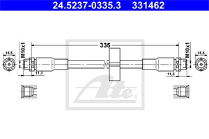 Bremseslange, Framaksel, AUDI ALLROAD C5, 4Z7 611 707 A, 4Z7 611 707
