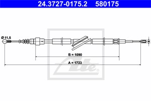 Kabel, parkeringsbremse, Bak, AUDI A3, SKODA OCTAVIA I, OCTAVIA Combi I, VW BORA I, BORA Variant, GOLF IV, GOLF Van IV, GOLF Variant IV,