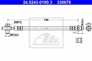 Bremseslange, Bakaksel, Ved bremsekaliper, VW PASSAT B5, PASSAT B5 Variant, PASSAT B5.5, PASSAT B5.5 Variant, 8E0 611 775 B, 8E0 611 775