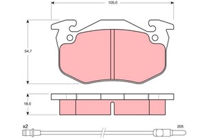 Bremseklosser sett, Framaksel, PEUGEOT 305 I, 305 II, 305 Break I, 305 Break II, 4250 32, 446528160, 449128250, 449128340