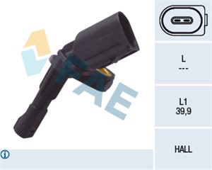 Sensor, hjulturtall, Venstre bakaksel, AUDI,SEAT,SKODA,VW, 1K0 927 807, ALS-469, WHT 003 859