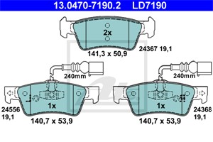 Bremseklosser sett, Bakaksel, VW TOUAREG, 7L6 698 451 C, 7L6 698 451