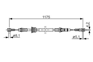 Kabel, parkeringsbremse, Foran, Høyre, Senter, Venstre, NISSAN,OPEL,RENAULT,VAUXHALL, 36402 00QAA, 44 03 487, 44 18 463, 45 00 250, 77 0