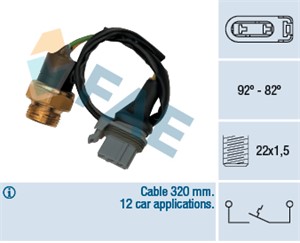 Temperaturbryter, radiator ventilator, RENAULT 21 Sedan, ESPACE II, 036 907 601 A, 036 907 601 B, 036 907 601 C, 036 907 601 D, 036 907