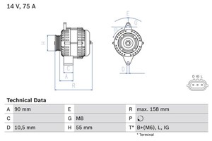 Dynamo, OPEL AGILA, SUZUKI GRAND VITARA Terrängbil öppen I, SPLASH, SWIFT III, SX4, VAUXHALL AGILA Mk II, 31400-65D00, 31400-65D01, 3140