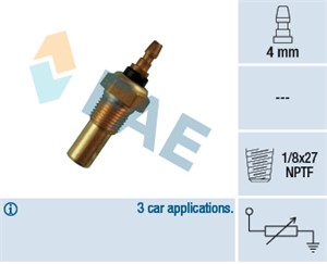 Kjølevæsketemperatursensor, LAND ROVER DEFENDER Cabrio, DEFENDER Station Wagon, 81.43722.0052, AMR 2273, AMR 3321