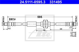 Bremseslange, Bakaksel, OPEL,RENAULT,VAUXHALL, 44 20 116, 46 21 026 38R, 82 00 735 348, 93167717