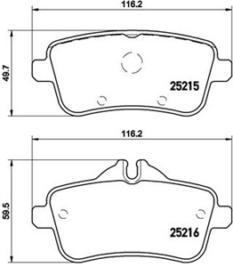 Bremseklosser sett, Bakaksel, MERCEDES-BENZ GLE [W166], GLE Coupe [C292], GL-KLASS [X166], GLS [X166], M-KLASS [W166], 0064203520, 00642