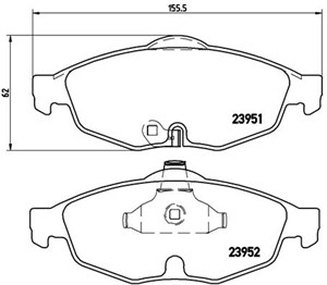Bremseklosser sett, Framaksel, CHRYSLER SEBRING, SEBRING Cabriolet, DODGE STRATUS II, 05018942AA, 05018945AA, 05093021AA, 5018942AA, 501