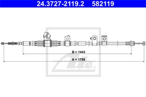 Kabel, parkeringsbremse, Høyre bak, MITSUBISHI PAJERO Classic, PAJERO IV, PAJERO Van IV, 4820A166