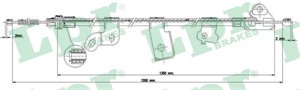 Kabel, parkeringsbremse, Bak, Høyre, TOYOTA YARIS, 464200D010