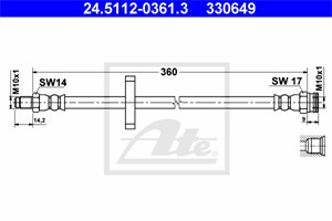 Bremseslange, Bakaksel, CITROËN JUMPER Buss, JUMPER Flak/chassi, JUMPER Skåp, PEUGEOT BOXER Buss, BOXER Flak/chassi, BOXER Skåp, 4806 77