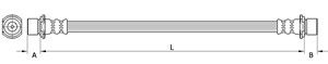 Bremseslange, Bakaksel, Høyre bakaksel, Venstre bakaksel, CITROËN C1 II, PEUGEOT 108, TOYOTA AYGO, 1612138780, 90947W2062