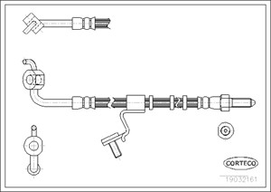 Bremseslange, Framaksel venstre, FORD ESCORT V, ESCORT Cabriolet V, ESCORT Express V, ESCORT Turnier V, ORION III, 6941703