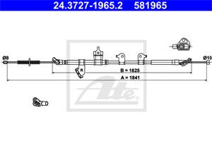 Kabel, parkeringsbremse, Høyre bak, TOYOTA RAV 4 III, RAV 4 IV, RAV 4 VAN IV, 46420-42120, 46420-42140