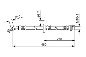 Bremseslange, Framaksel venstre, TOYOTA RAV 4 I, RAV 4 Cabrio I, 90947 02782