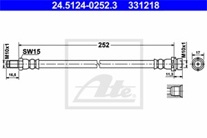 Bremseslange, Bakaksel, FORD TRANSIT Buss, TRANSIT Flak/chassi, TRANSIT Skåp, TRANSIT TOURNEO Buss, 1371521, 1438806, 6C11-2282-EA, 6C11