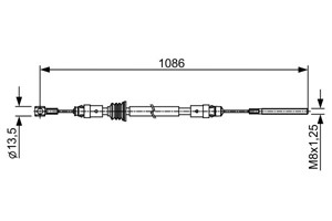 Kabel, parkeringsbremse, Foran, Senter, RENAULT MASTER Buss III, MASTER Flak/chassi III, MASTER Skåp III, 36 40 285 95R