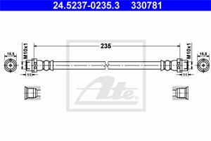 Bremseslange, Bakaksel, Ved bremsekaliper, MERCEDES-BENZ,VW, 2D0 611 775 A, 904 428 04 35, A 904 428 04 35