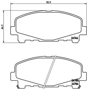 Bremseklosser sett, Framaksel, ACURA TLX, HONDA ACCORD VIII, ACCORD Kombi VIII, ACCORD Sedan IX, 45022TL0G50, 45022TL0G51, 45022TL3Q50