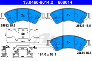 Bremseklosser sett, Framaksel, FORD RANGER, 1723538, AB31-2L361-AB