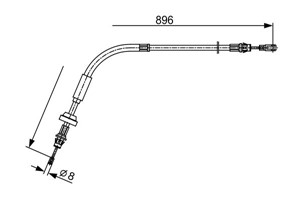Kabel, parkeringsbremse, Foran, Senter, FORD, 1849667, BK212853BC