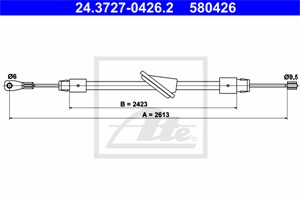 Kabel, parkeringsbremse, Foran, MERCEDES-BENZ E-KLASS [W210], E-KLASS T-Model [S210], 210 420 08 85, 210 420 18 85, A 210 420 08 85, A 2