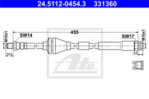 Bremseslange, Framaksel, FIAT PUNTO, PUNTO Skåp/halvkombi, 46760308