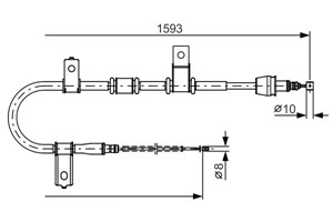 Kabel, parkeringsbremse, Høyre, HYUNDAI GETZ, 59770 1C800