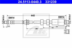Bremseslange, Framaksel, BMW 3 [E90], 3 Coupé [E92], 3 Touring [E91], 34 30 6 771 690, 34 30 6 793 026