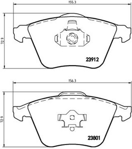 Bremseklosser sett, Framaksel, FORD,MAZDA,SAAB,VOLVO, 1368558, 1464435, 30683274, 30714791, 30742029, 31212184, 31317658, 4N512K021AB, 4