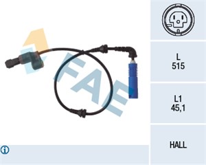Sensor, hjulturtall, Framaksel høyre, BMW, 34 52 6 752 682, 34 52 6 792 896, ALS-436