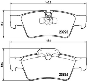 Bremseklosser sett, Bakaksel, MERCEDES-BENZ G-KLASS [W463], GL-KLASS [X164], M-KLASS [W164], R-KLASS [W251, V251], 0044205220, 008420532