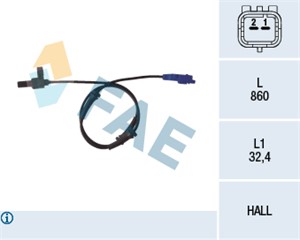 Sensor, hjulturtall, Bakaksel, PEUGEOT 206 Halvkombi, 206 Sedan, 206 SW, 206 Van, 206+, 4545.A0