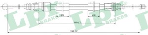 Kabel, parkeringsbremse, Bak, Høyre, OPEL,RENAULT, 3653100QAD, 7700312836, 8200263821