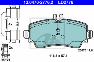 Bremseklosser sett, Framaksel, MERCEDES-BENZ A-KLASS [W168], 168 420 01 20, 168 420 07 20, 168 420 13 20, 168 420 14 20, A 168 420 01 20