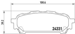 Bremseklosser sett, Bakaksel, SUBARU FORESTER, IMPREZA Kombi, IMPREZA Sedan, 266965E040, 26696FE040, 26696FE050