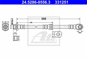 Bremseslange, Bakaksel, MITSUBISHI PAJERO Classic, PAJERO IV, PAJERO Van IV, 4650A307