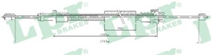 Kabel, parkeringsbremse, Bak, Venstre, CITROËN,PEUGEOT, 4745J0, 96222503