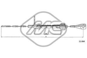 Gasskabel, VW TRANSPORTER Buss III, TRANSPORTER Flak/chassi III, TRANSPORTER Skåp III, 251 721 555C, 251721555C