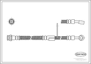 Bremseslange, Framaksel venstre, Venstre, HYUNDAI ACCENT I, ACCENT Sedan, 5873122000, 5873122100