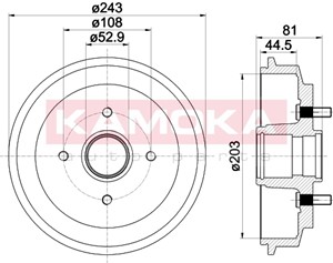 Bremsetrommel, Bakaksel, FORD FIESTA V, FUSION, 1151001, 1213352, 1315740, 1416191, 1468774, 1507055, 1598117, 25611113AH, 2561113AH, 2S